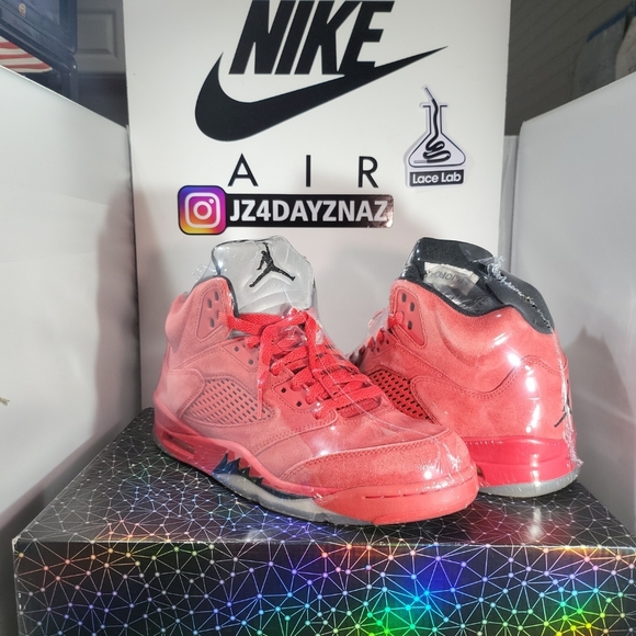 Size 8- Jordan 5 Retro Red Suede 136027 602 Clean Near Deadstock..Fits Men Size - Picture 1 of 16